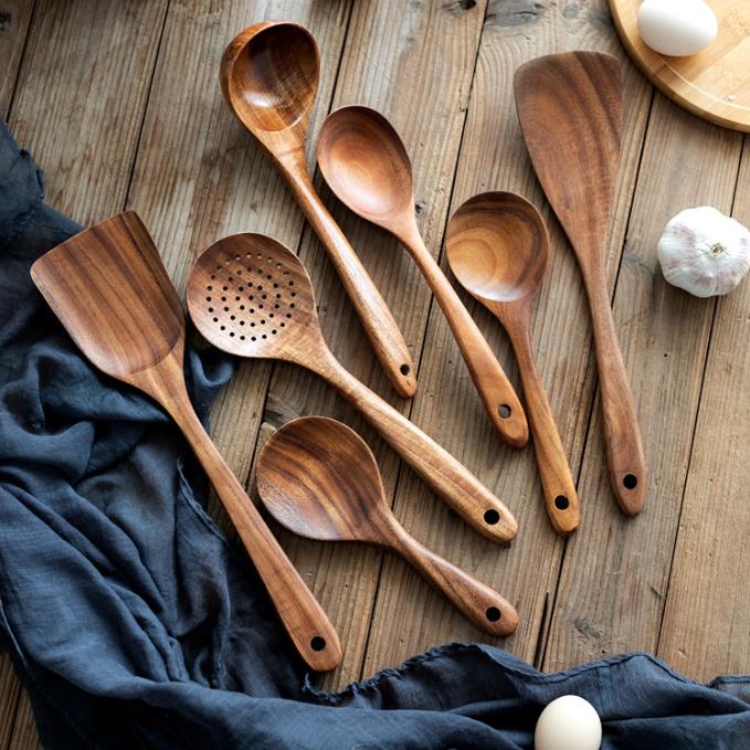 Teak Wood Kitchen Spoon Set