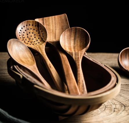 Teak Wood Kitchen Spoon Set